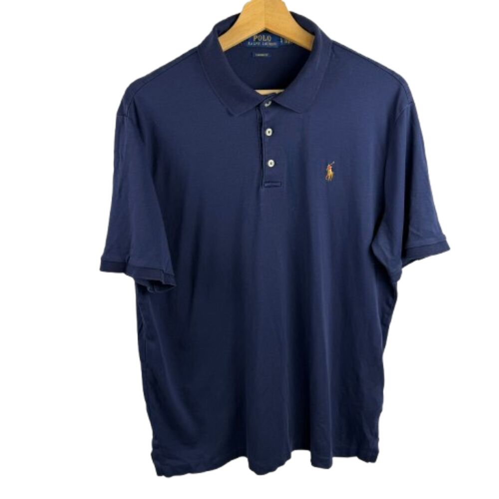 Polo Ralph Lauren Men's Classic Fit Navy Blue 100% Cotton Polo Shirt Size L